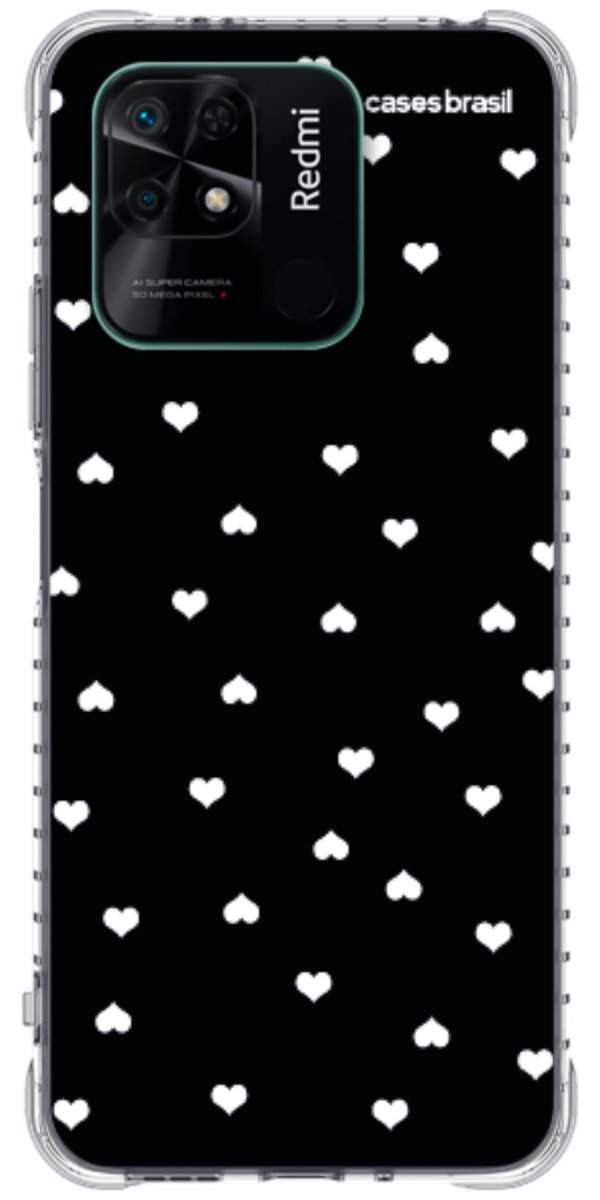 Capinha para Celular Corações Minimalistas Black