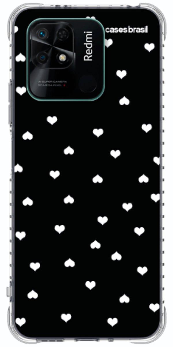 Capinha para Celular Corações Minimalistas Black