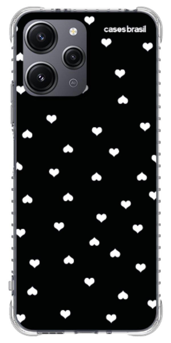 Capinha para Celular Corações Minimalistas Black