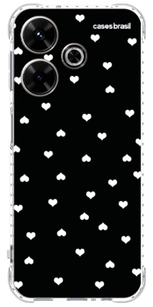 Capinha para Celular Corações Minimalistas Black