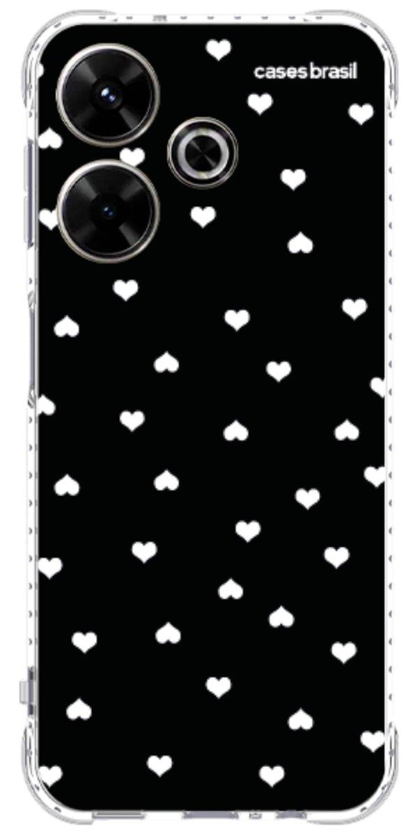 Capinha para Celular Corações Minimalistas Black