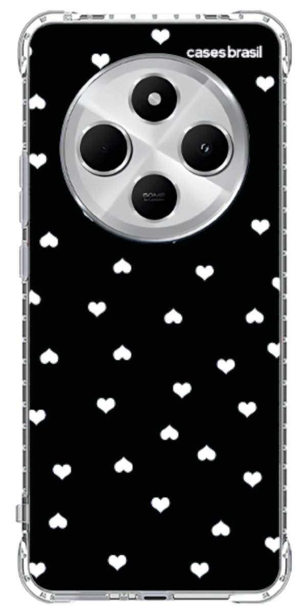 Capinha para Celular Corações Minimalistas Black