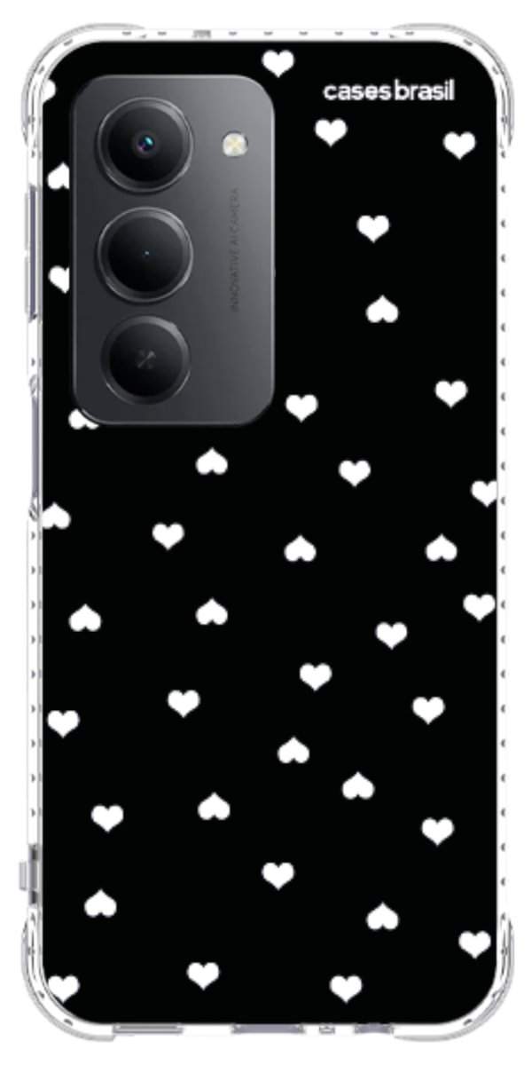 Capinha para Celular Corações Minimalistas Black