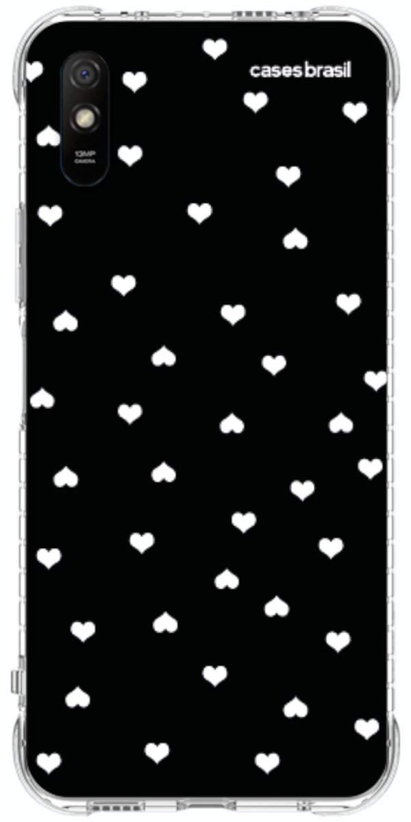 Capinha para Celular Corações Minimalistas Black