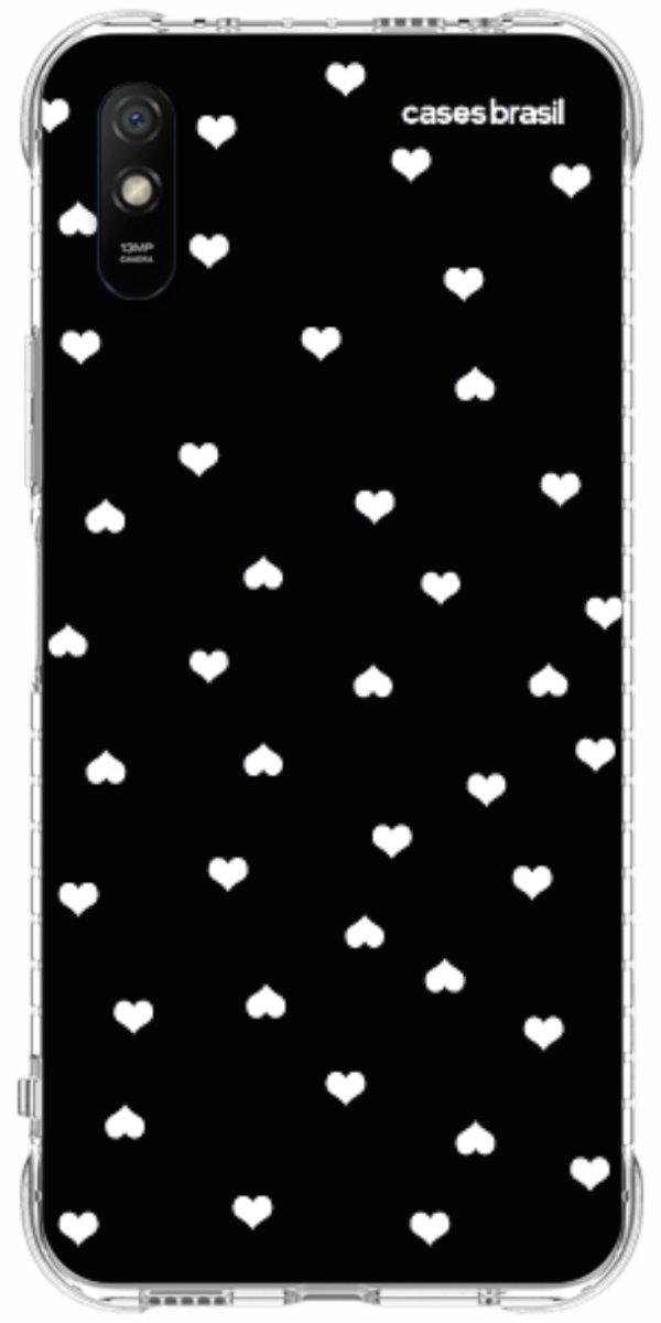 Capinha para Celular Corações Minimalistas Black