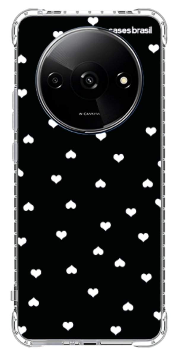 Capinha para Celular Corações Minimalistas Black