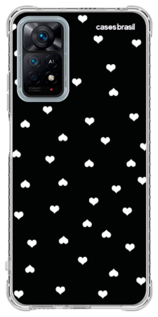 Capinha para Celular Corações Minimalistas Black