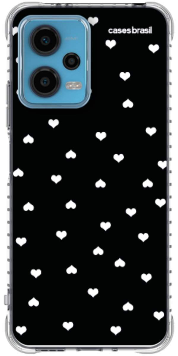 Capinha para Celular Corações Minimalistas Black