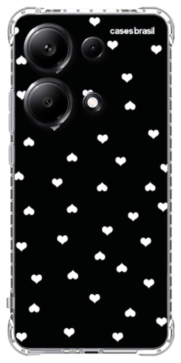 Capinha para Celular Corações Minimalistas Black