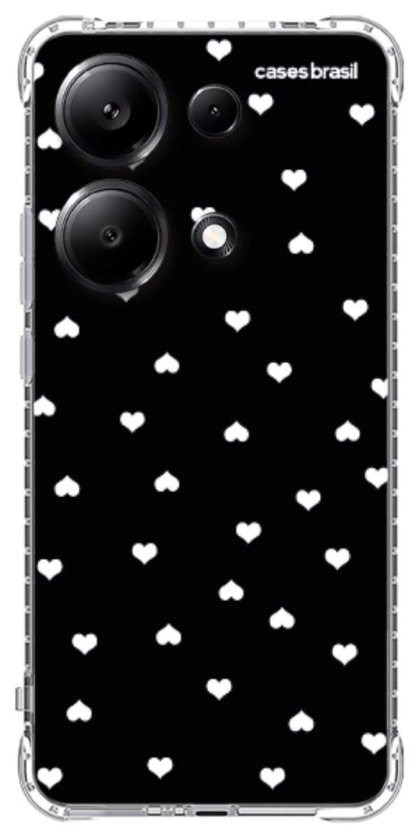 Capinha para Celular Corações Minimalistas Black