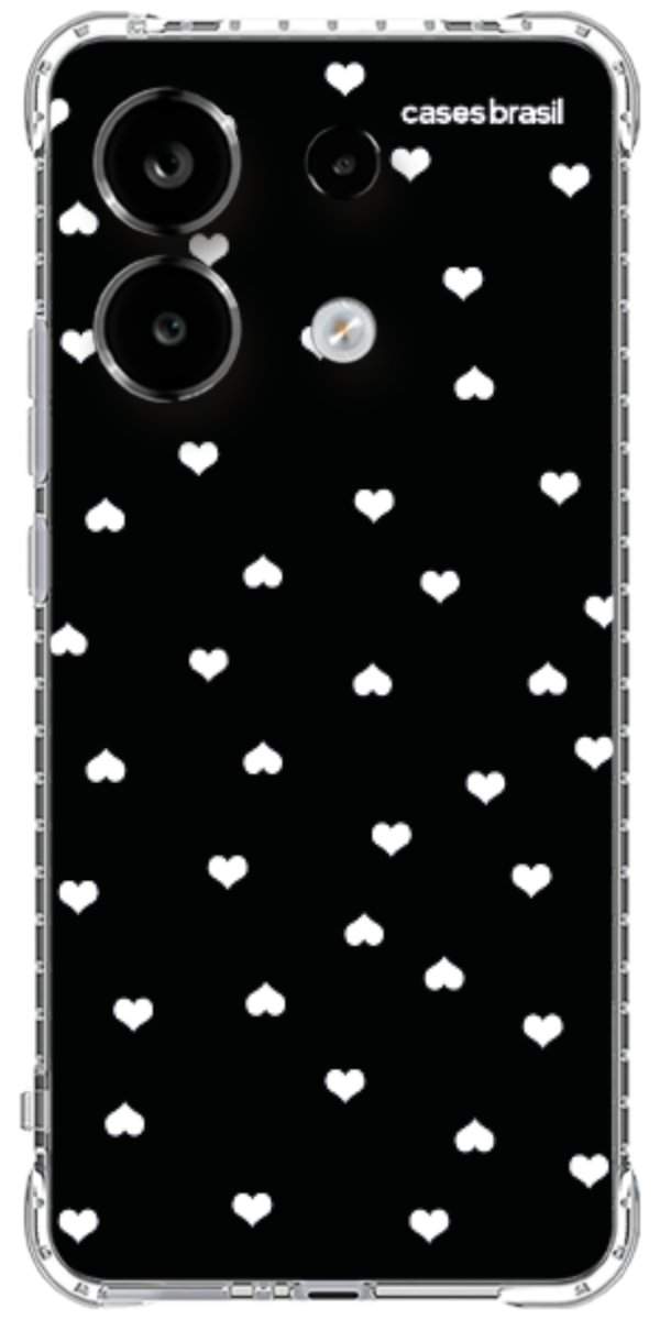 Capinha para Celular Corações Minimalistas Black