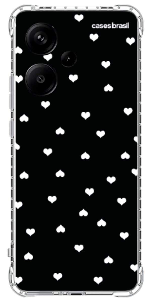 Capinha para Celular Corações Minimalistas Black