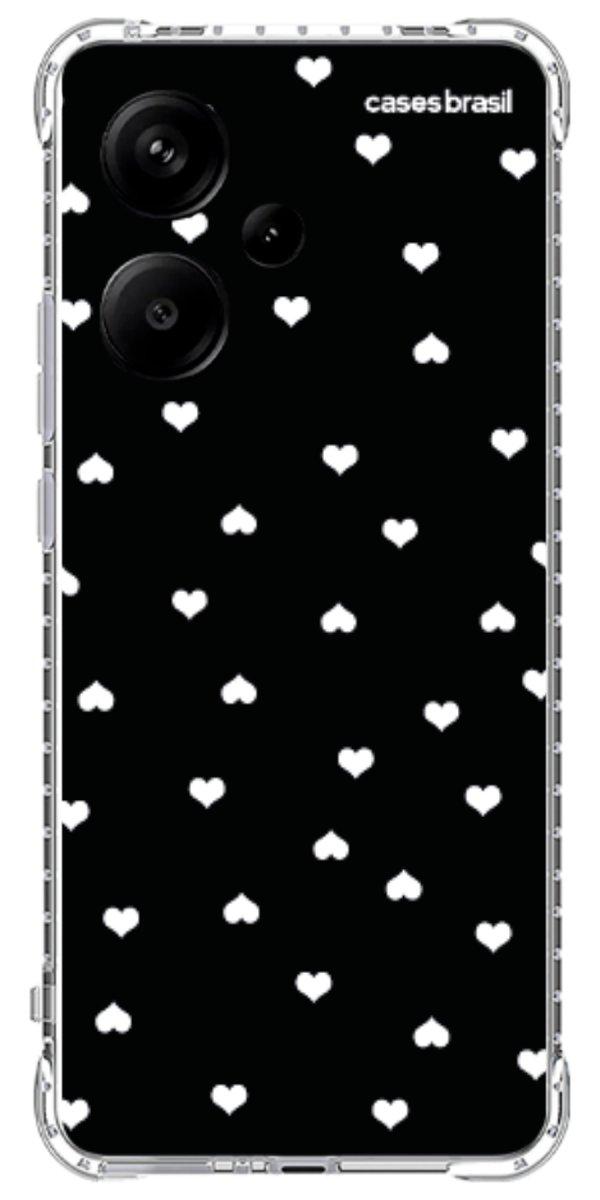 Capinha para Celular Corações Minimalistas Black