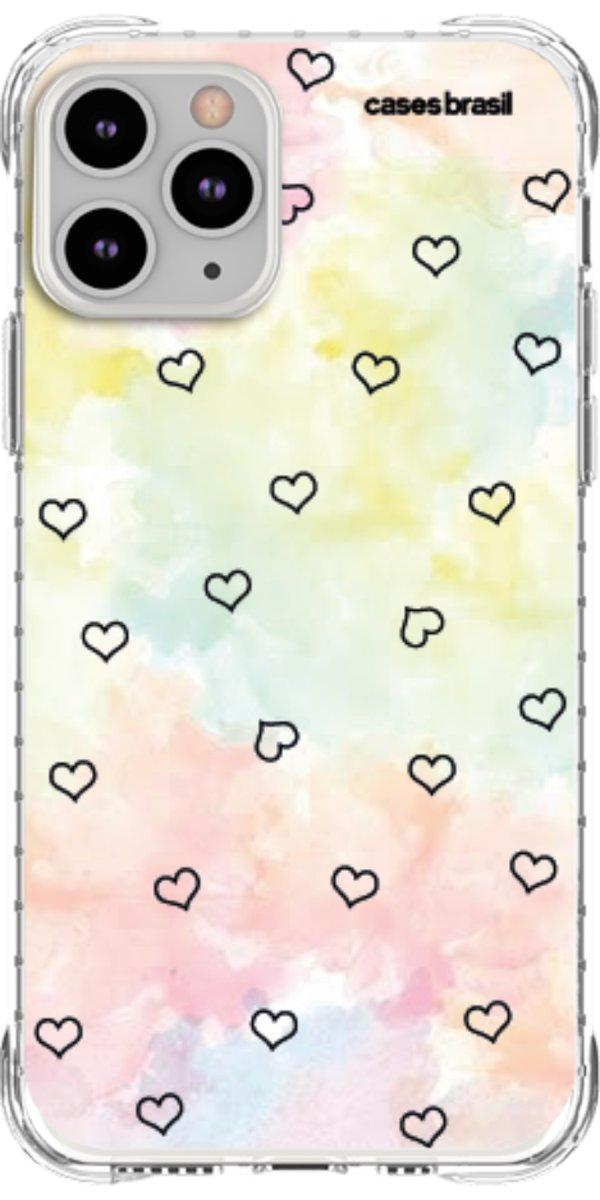 Capinha para Celular Corações Aquarela