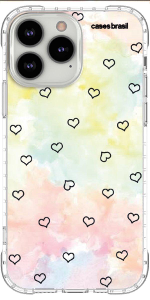 Capinha para Celular Corações Aquarela