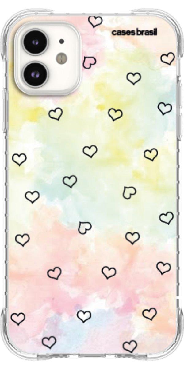 Capinha para Celular Corações Aquarela