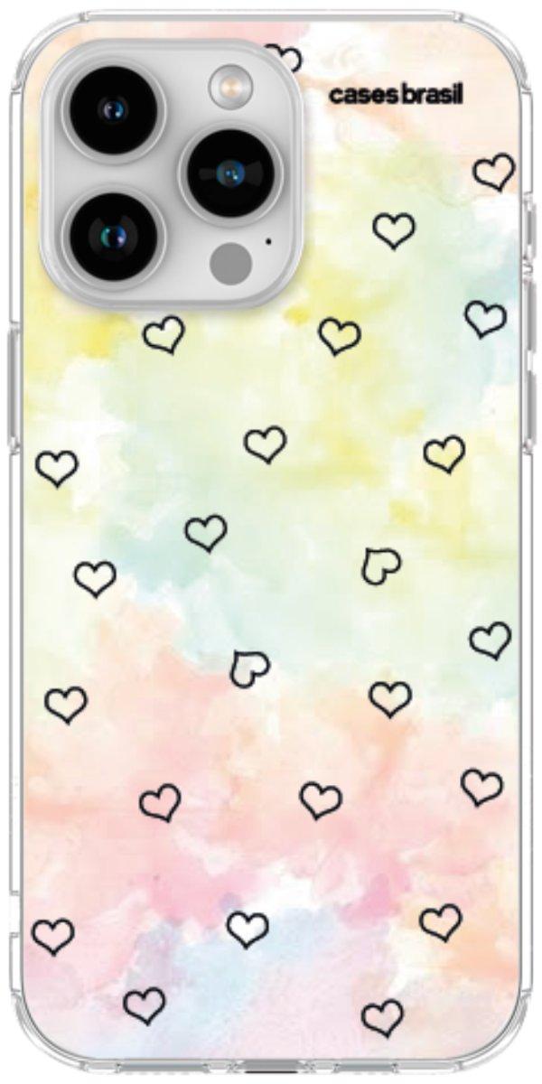 Capinha para Celular Corações Aquarela