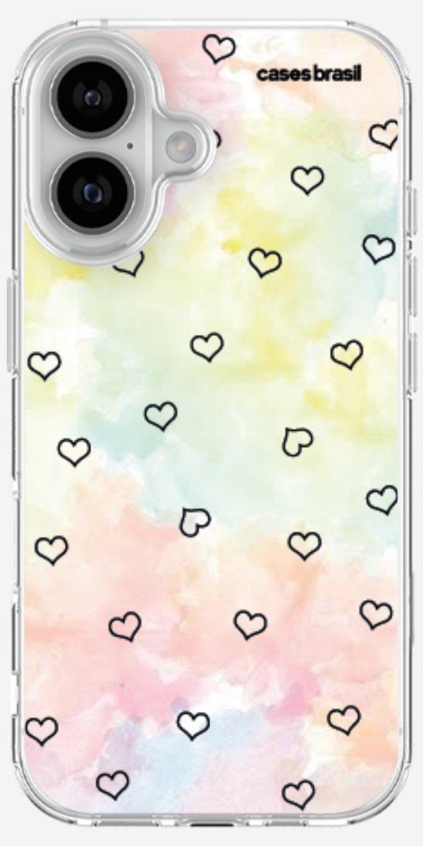 Capinha para Celular Corações Aquarela