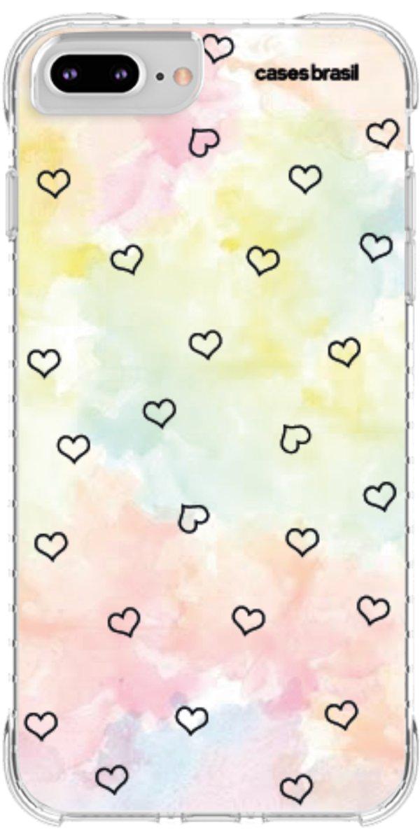 Capinha para Celular Corações Aquarela
