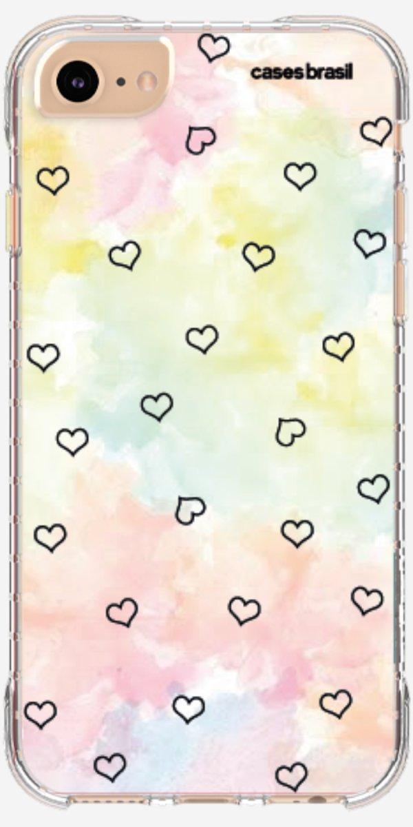 Capinha para Celular Corações Aquarela