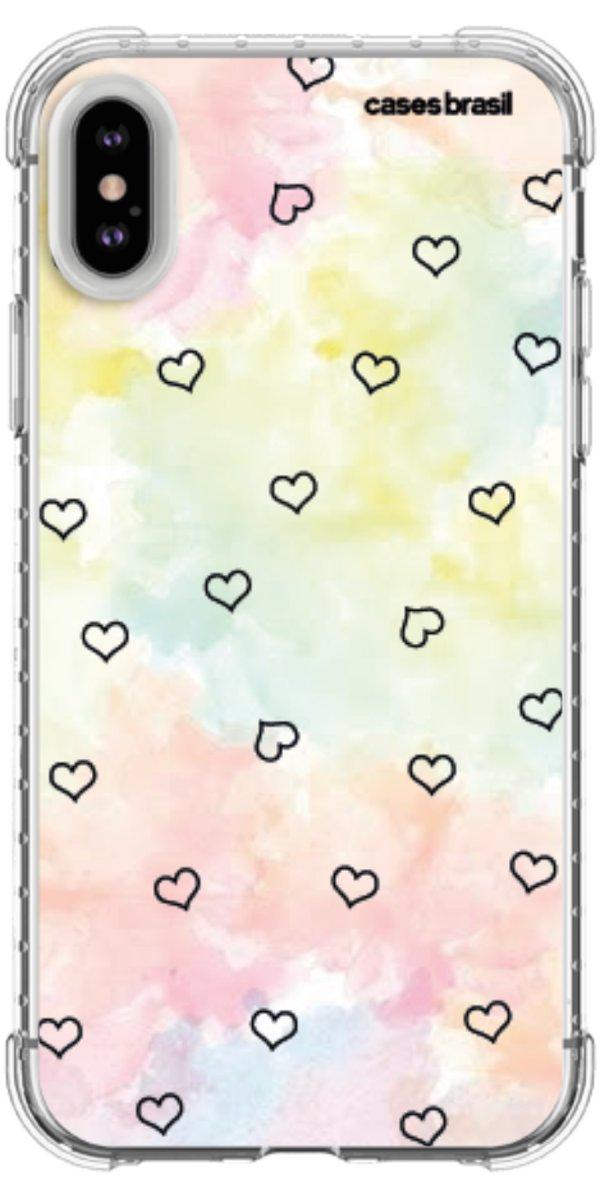 Capinha para Celular Corações Aquarela