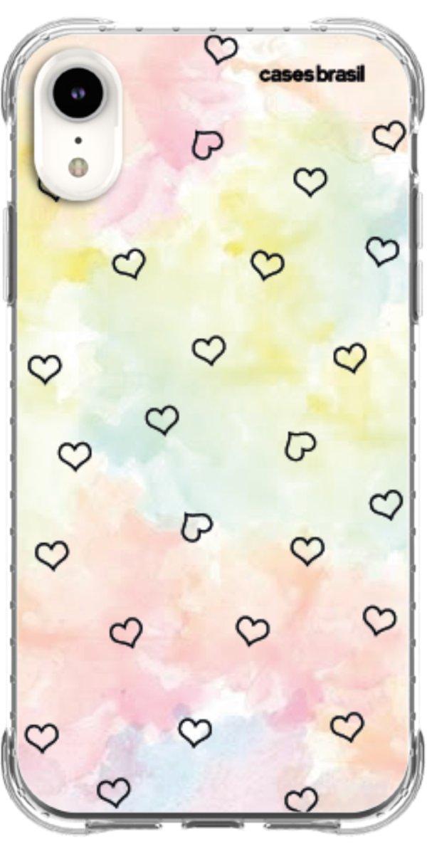 Capinha para Celular Corações Aquarela