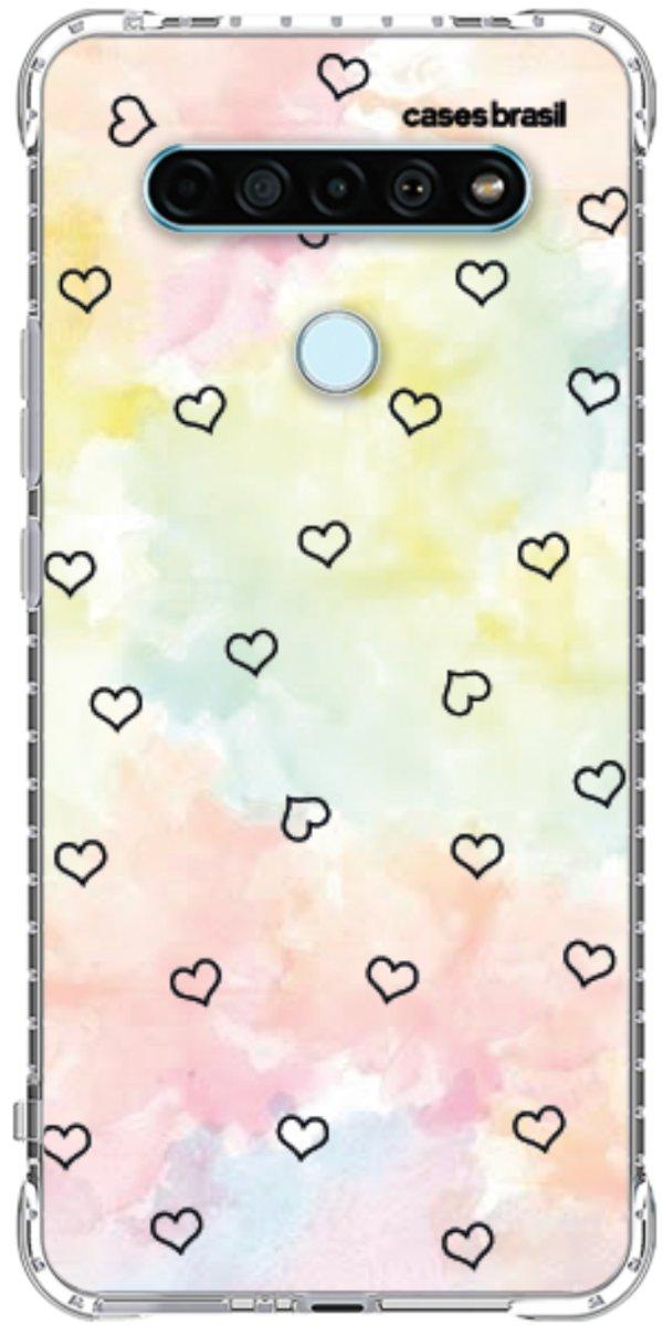 Capinha para Celular Corações Aquarela