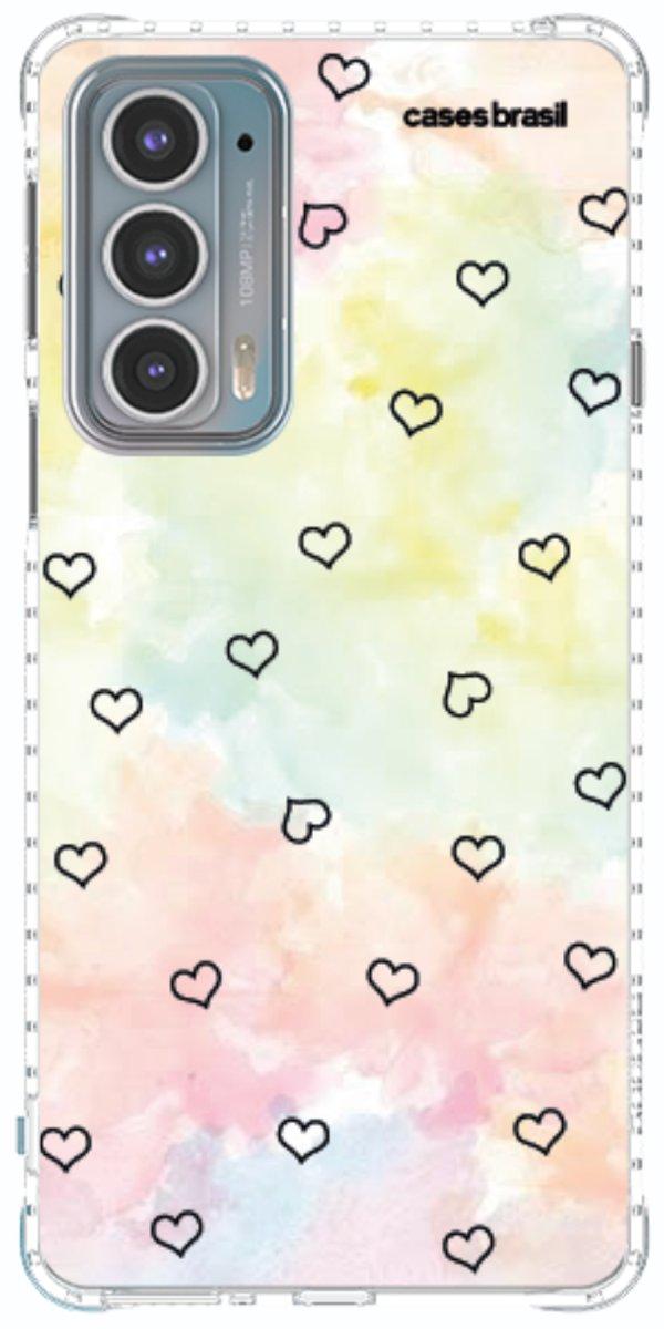 Capinha para Celular Corações Aquarela