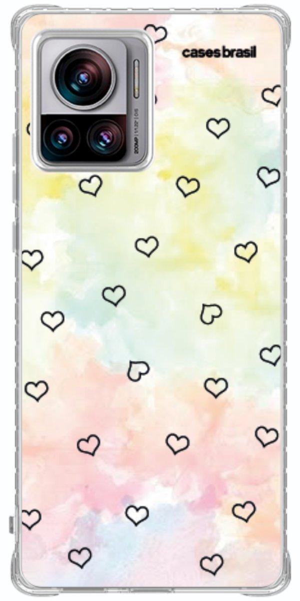 Capinha para Celular Corações Aquarela