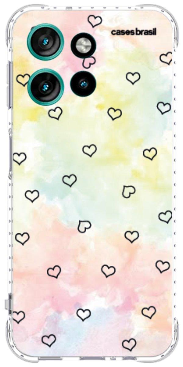 Capinha para Celular Corações Aquarela