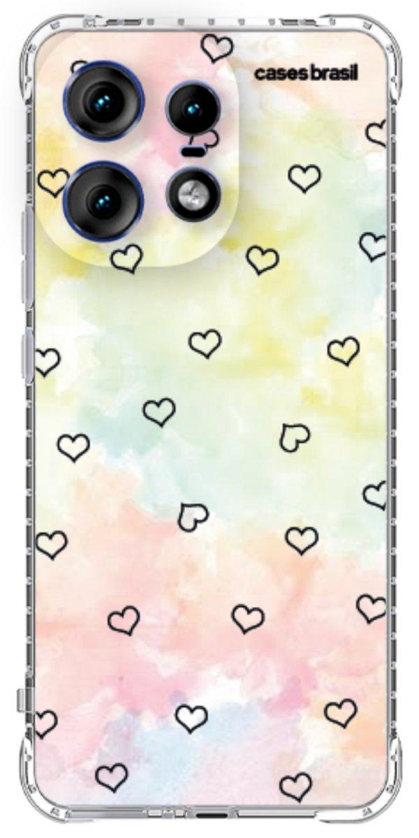 Capinha para Celular Corações Aquarela