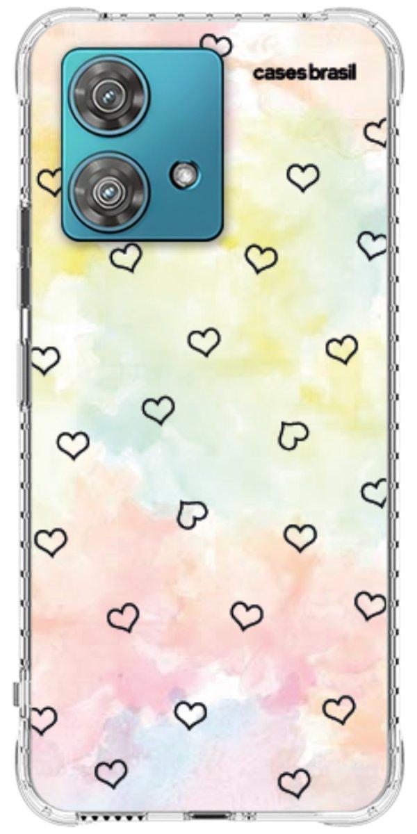 Capinha para Celular Corações Aquarela
