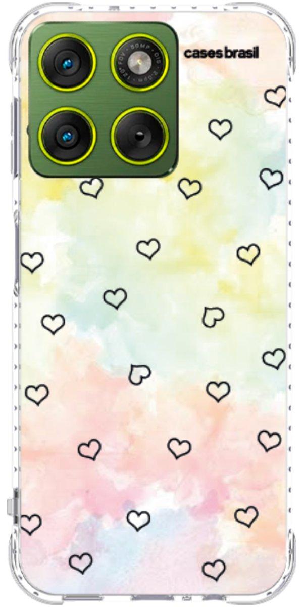 Capinha para Celular Corações Aquarela