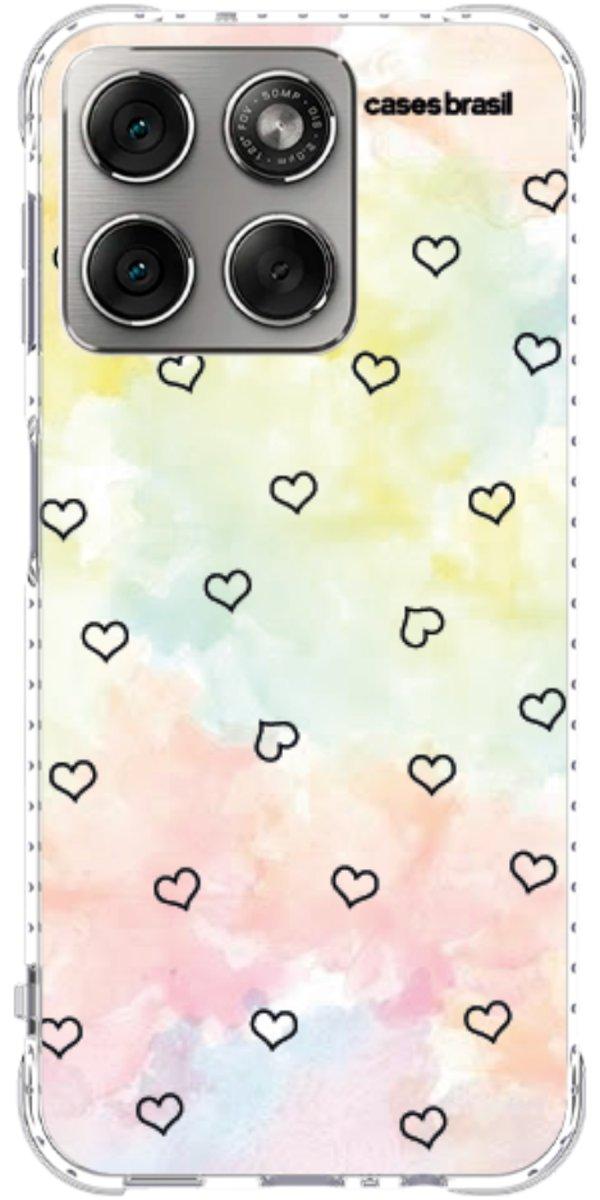 Capinha para Celular Corações Aquarela
