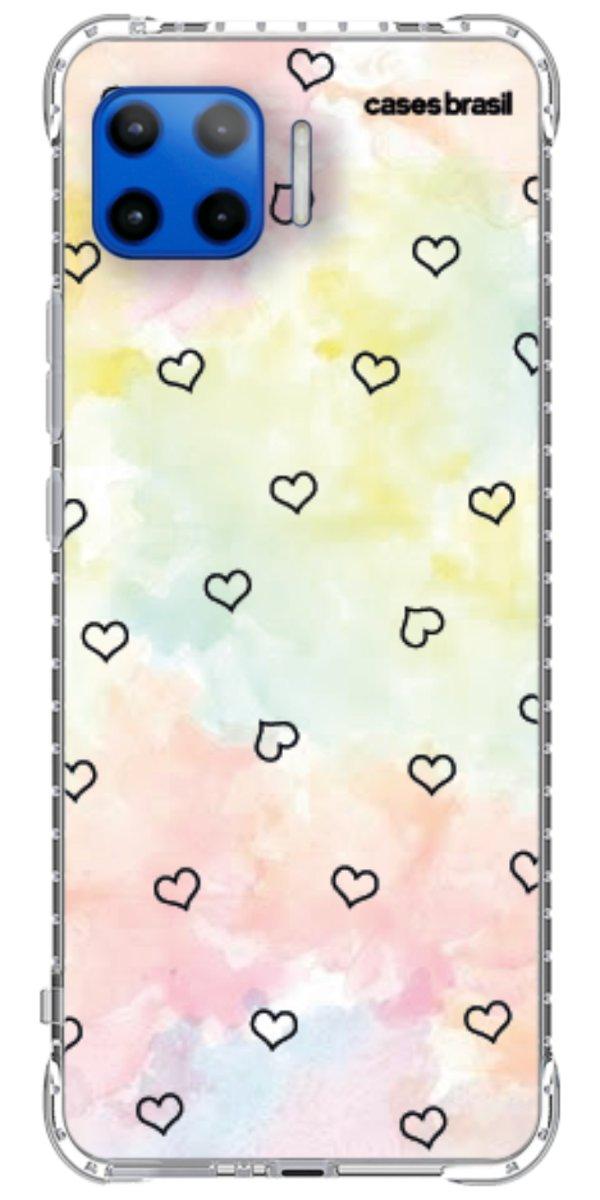 Capinha para Celular Corações Aquarela