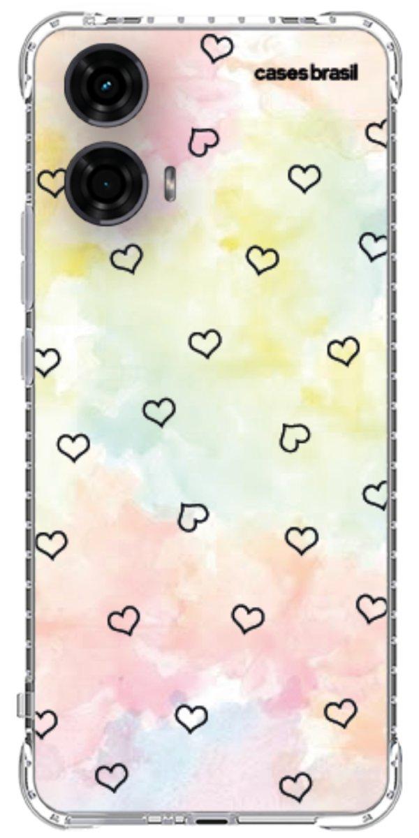 Capinha para Celular Corações Aquarela