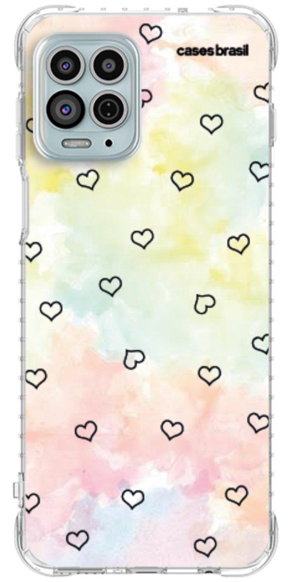 Capinha para Celular Corações Aquarela
