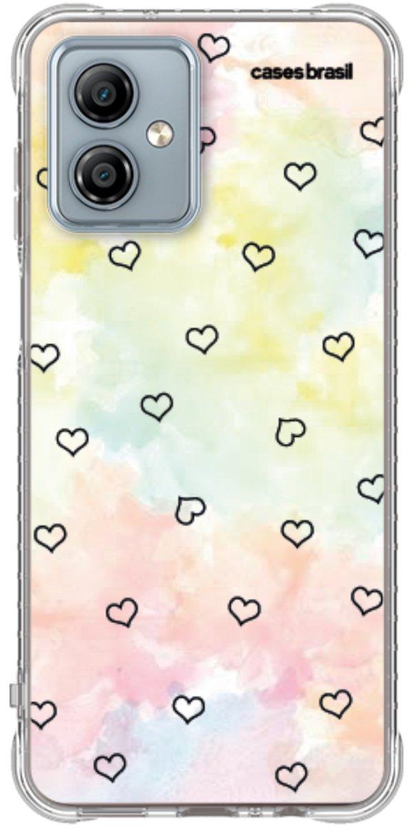 Capinha para Celular Corações Aquarela