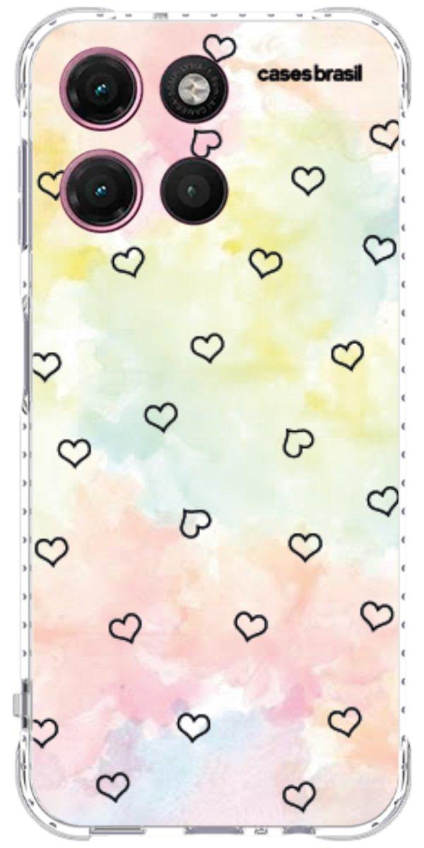 Capinha para Celular Corações Aquarela