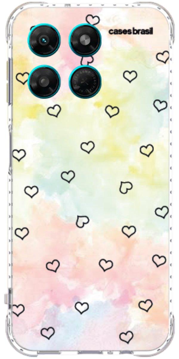 Capinha para Celular Corações Aquarela