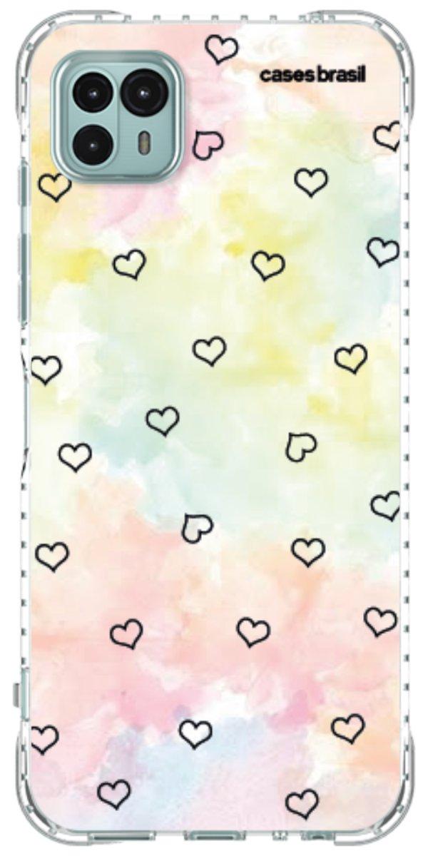 Capinha para Celular Corações Aquarela
