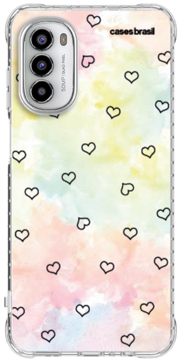 Capinha para Celular Corações Aquarela