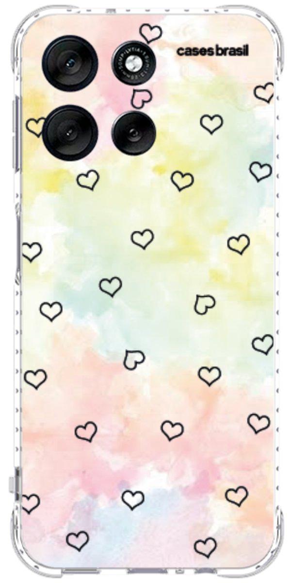 Capinha para Celular Corações Aquarela
