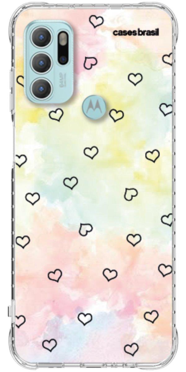 Capinha para Celular Corações Aquarela