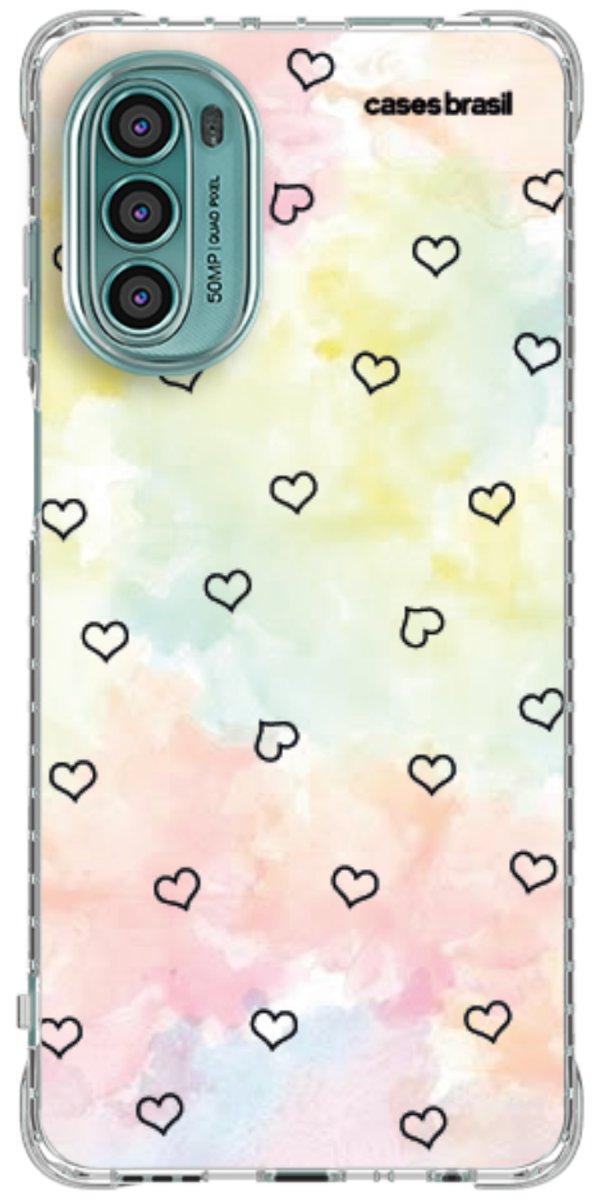Capinha para Celular Corações Aquarela