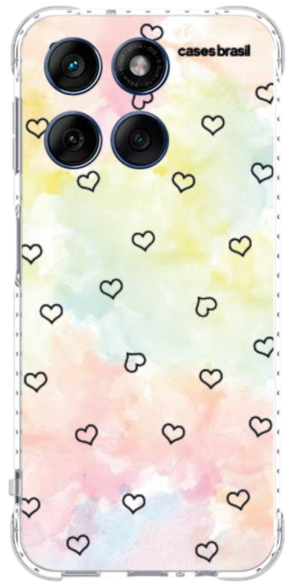 Capinha para Celular Corações Aquarela