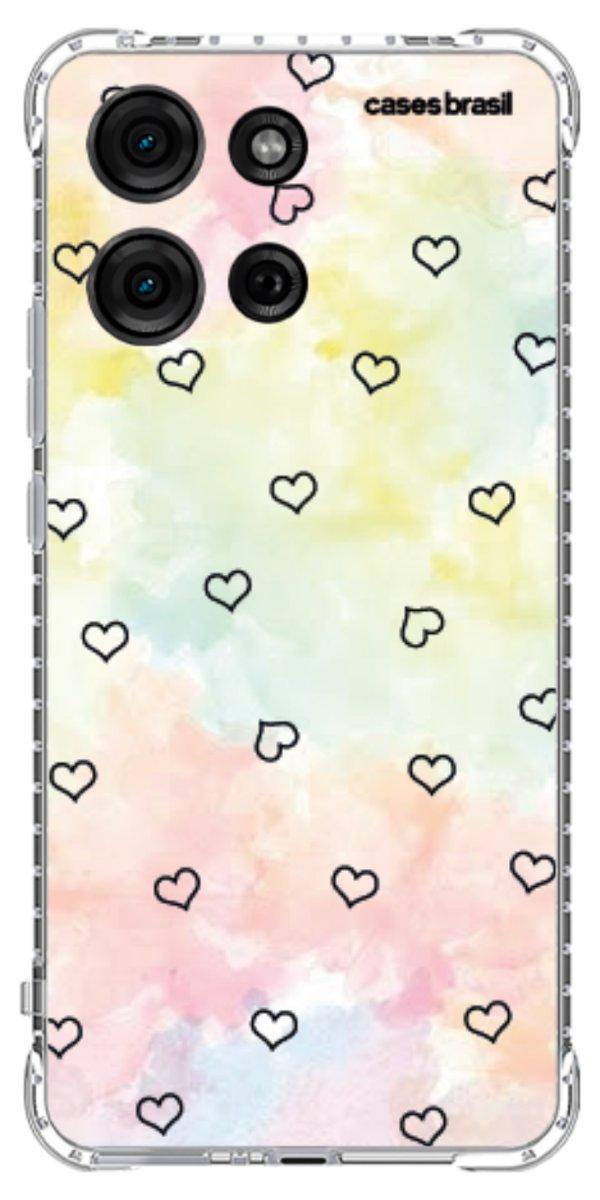 Capinha para Celular Corações Aquarela