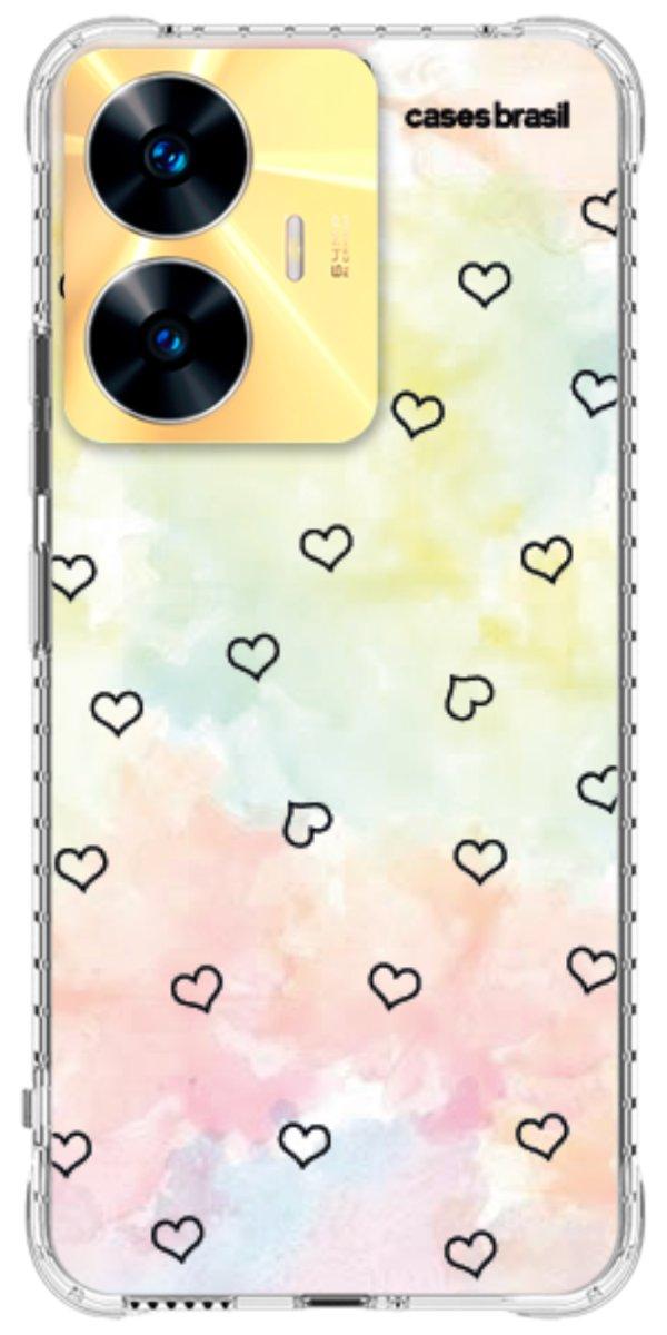 Capinha para Celular Corações Aquarela