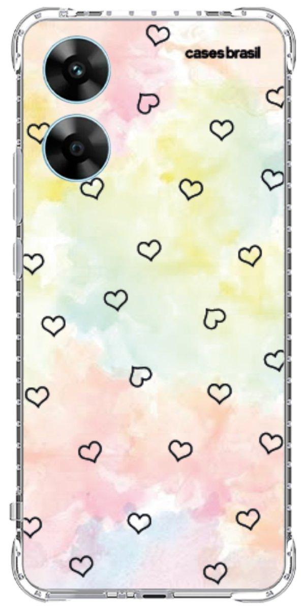 Capinha para Celular Corações Aquarela