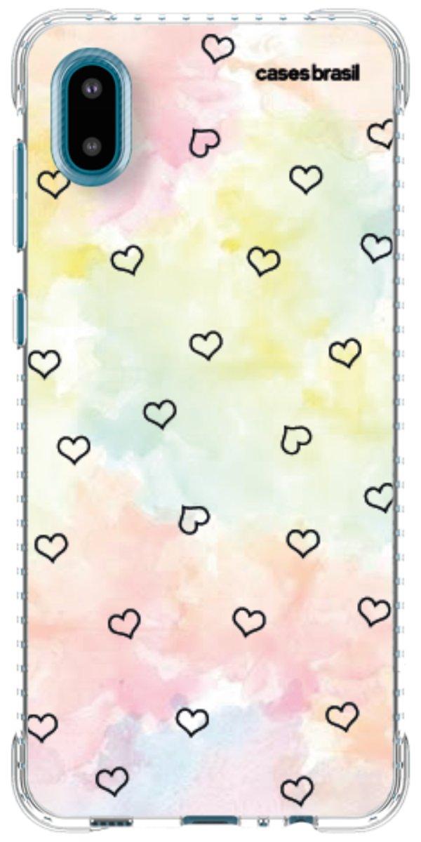 Capinha para Celular Corações Aquarela
